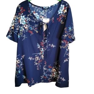Plus size floral blouse